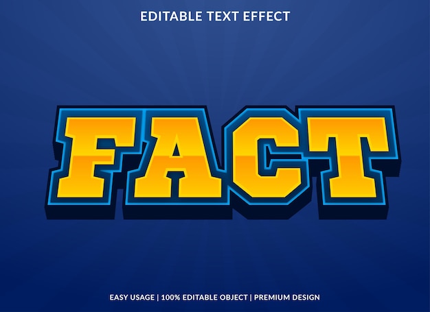 fact editable text effect template use for business logo and brand