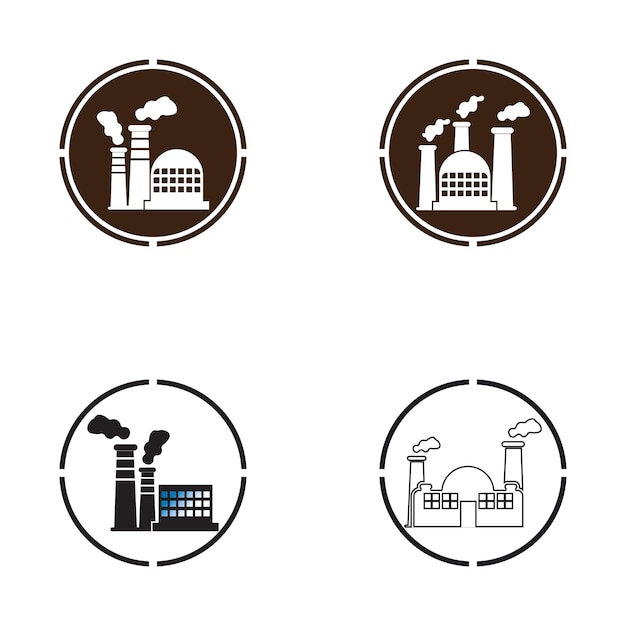 FACTORY BUILDING ICONS VECTOR