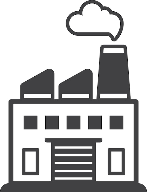 Factory and smoke illustration in minimal style