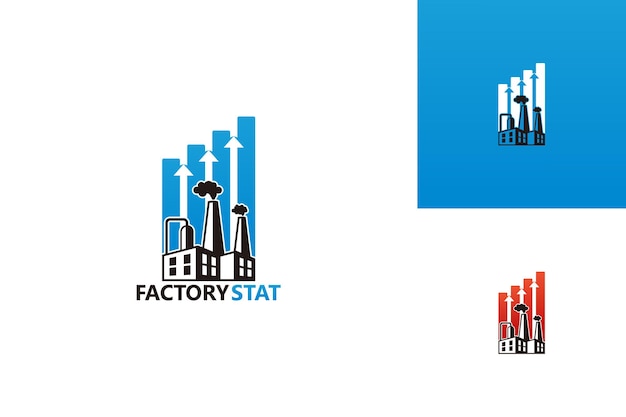 Factory Statistic Logo Template Design Vector, Emblem, Design Concept, Creative Symbol, Icon