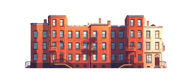 Vector faded red brick facade vector flat minimalistic isolated illustration