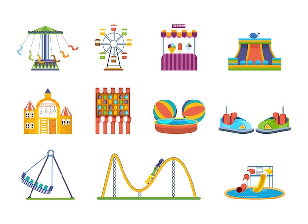 Fairground games playgrounds and relaxing amusement park