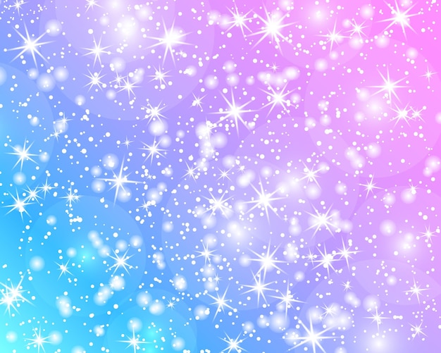 Fairy background Unicorn pattern Holographic magic stars