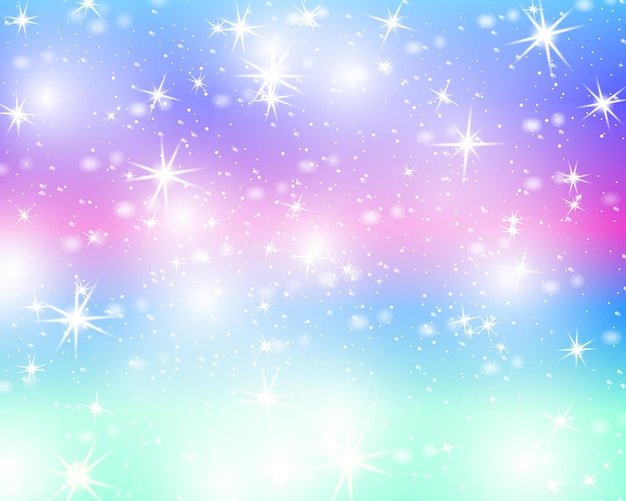 Fairy background Unicorn pattern Holographic magic stars