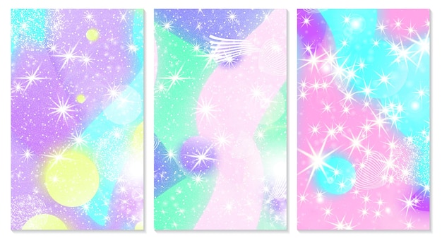 Fairy background Unicorn pattern Mermaid rainbow Magic stars