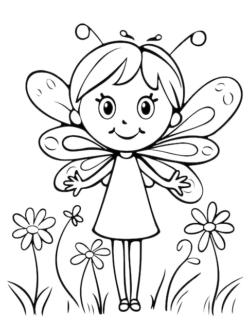 Fairy and Coloring Page