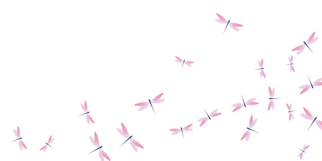 Fairy rosy pink dragonfly cartoon vector background Spring cute