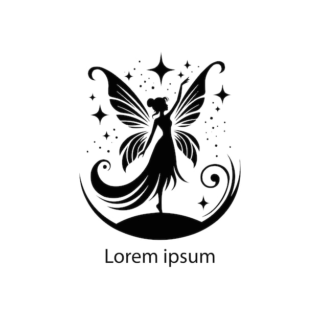 fairy silhouette illustrationfairy logo icon design illustration template