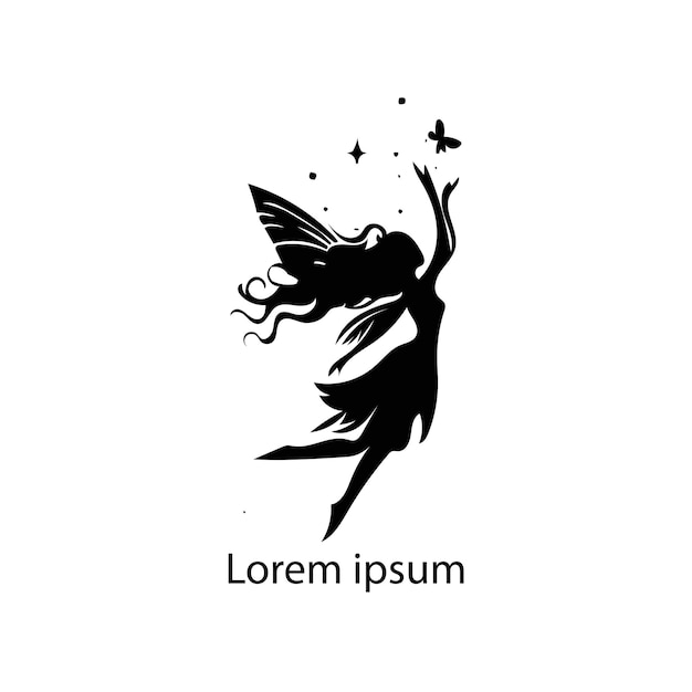 fairy silhouette illustrationfairy logo icon design illustration template