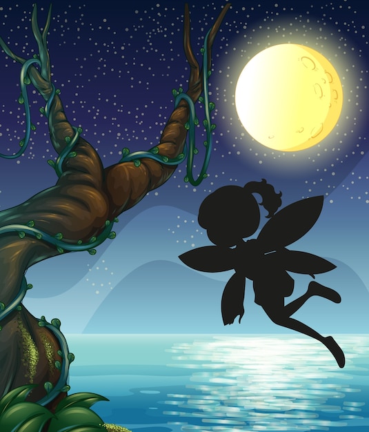 Fairy silhouette in nature 