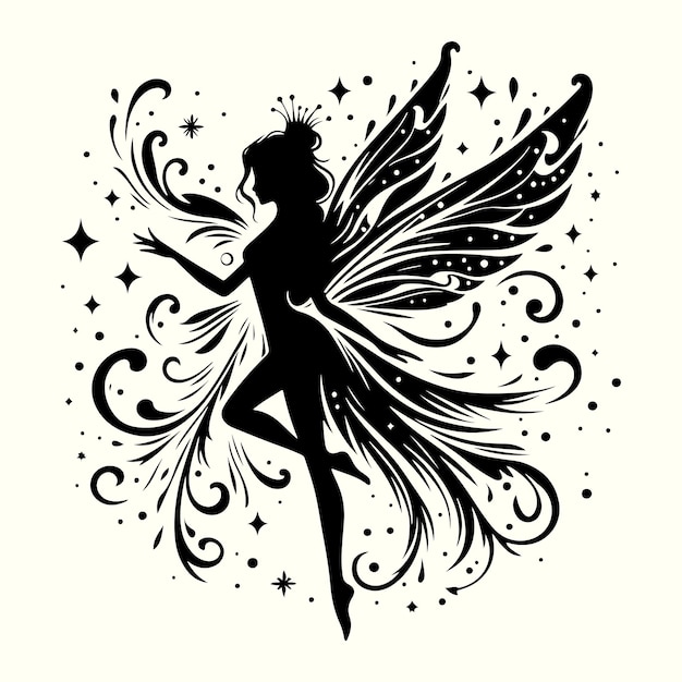 Fairy Silhouette Vector Illustration