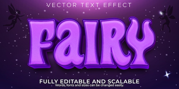 Fairy tale text effect, editable purple and fantasy text style