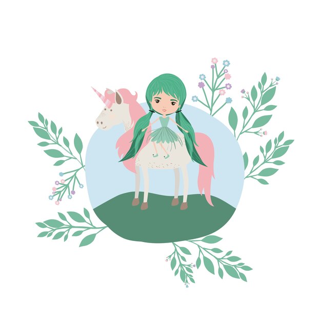 fairy with unicorn in the camp 