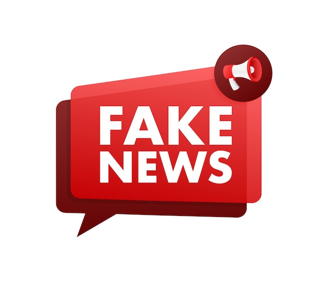 Fake news megaphone electronic internet fraud Vector illustration