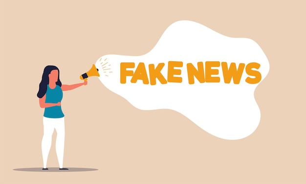 Fake news or misleading information that people share on social media and internet concept