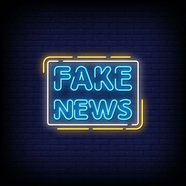 Fake News Neon Signs Style Text