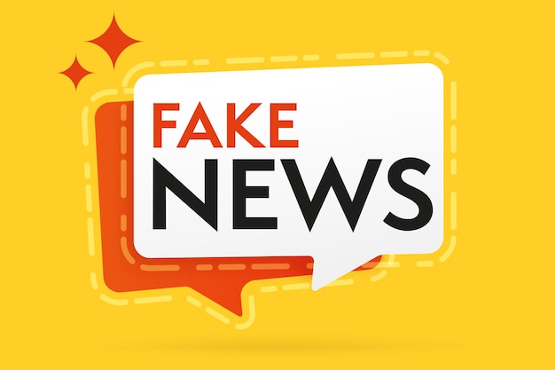 Fake news speech bubble info banner template