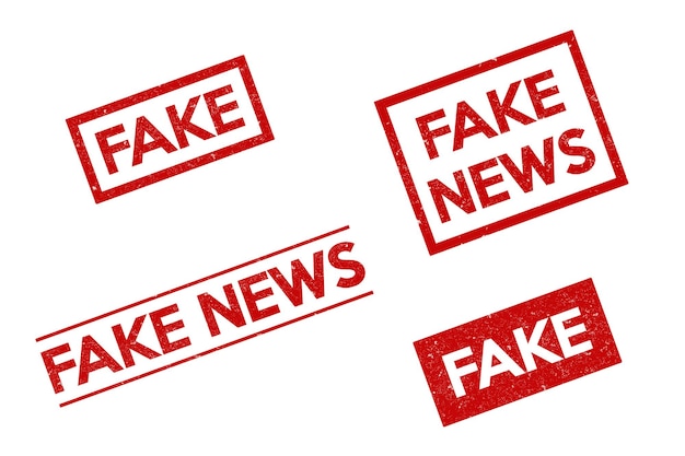 Fake stamp Set of fake news stamp grunge rubber sign