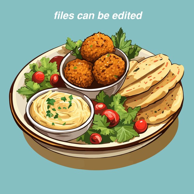 Vector falafel bowl vector illustration