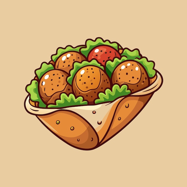 Vector falafel food vector graphic design art