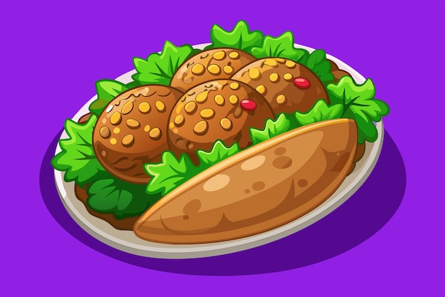 Vector falafel illustration vector perfect for culinary and recipe projects