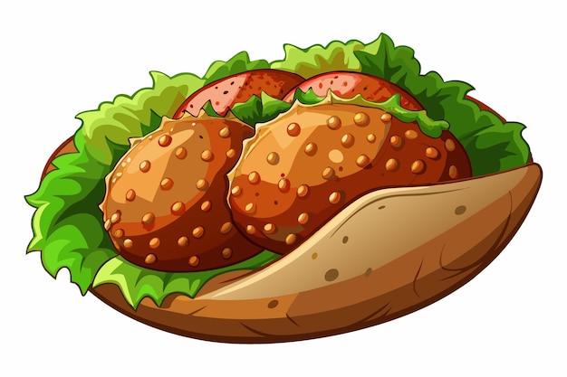 Vector falafel illustration vector perfect for culinary and recipe projects