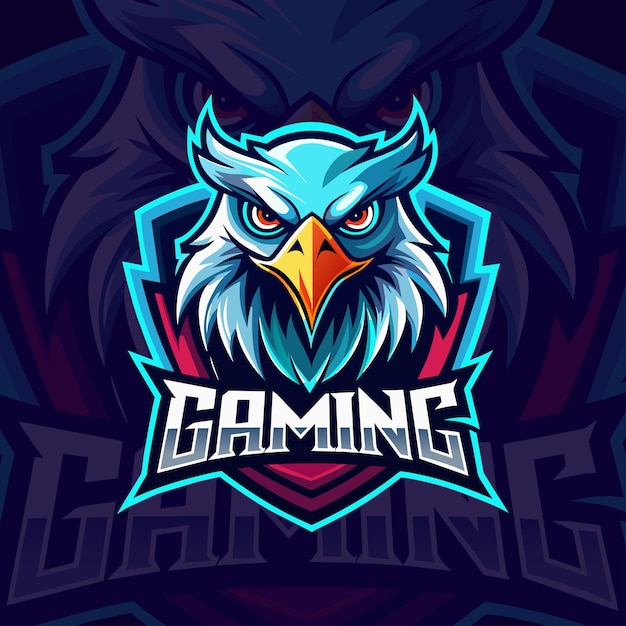 Falcon Head Esport Gaming Logo With Emblem