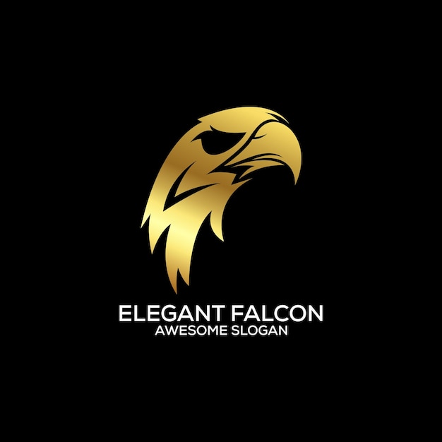 Vector falcon head logo design gradient luxury color