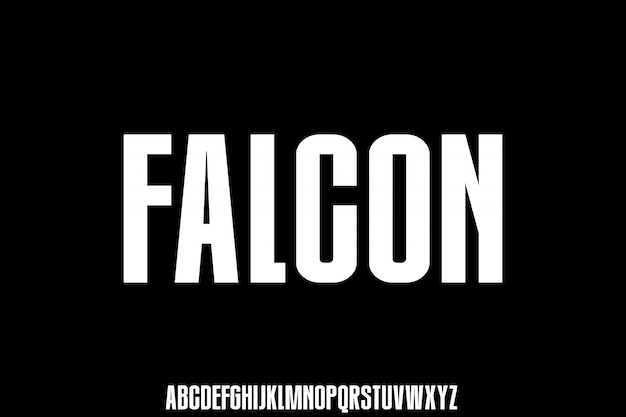 Falcon, urban condensed font typeface