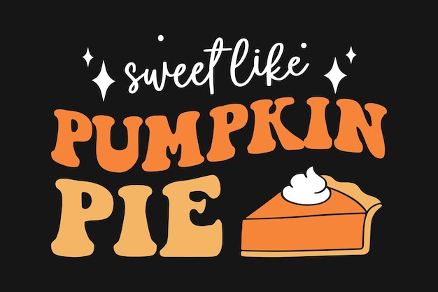 Fall Autumn Pumpkin Pies Retro Wavy T-shirt