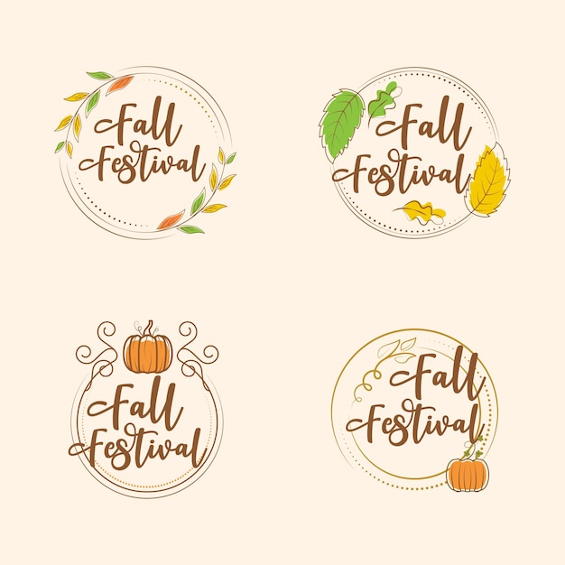 Fall Festival element Vector design illustration Template