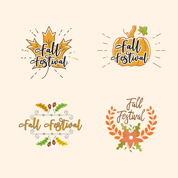 Fall Festival element Vector design illustration Template