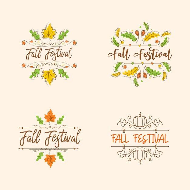 Fall Festival element Vector design illustration Template