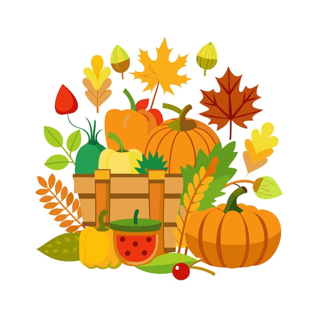 Fall Harvest Vector Clipart AutumnThemed Collection for Seasonal Designs