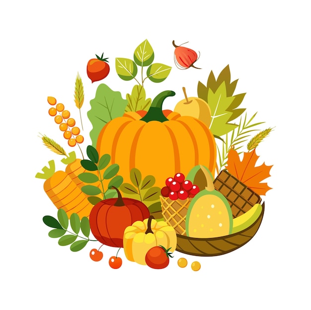 Fall Harvest Vector Clipart AutumnThemed Collection for Seasonal Designs