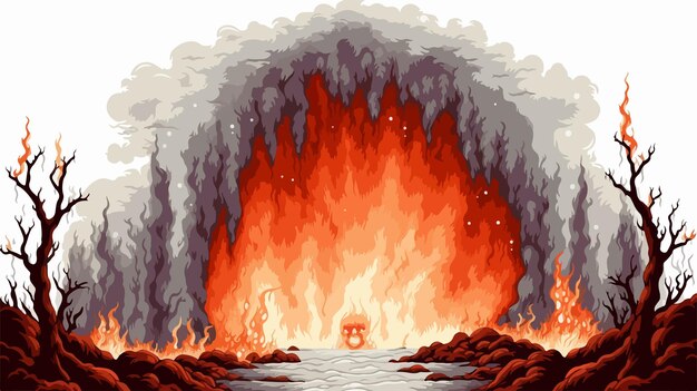 Vector fall to hell cartoon vector pixel art isolated