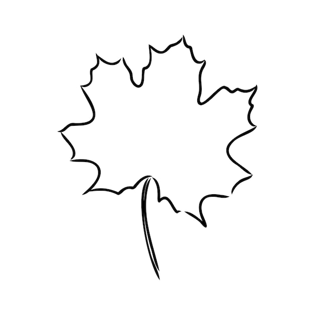 Fall leaf clipart black and white leaf drawing vector clipart