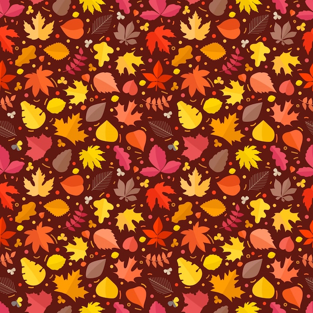 Fall leaves seamless background. 