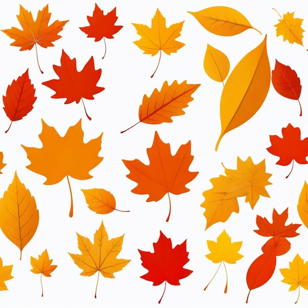 Vector fall leaves vector set white background isolated a high quality n