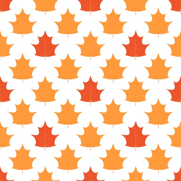 Fall maple leaves seamless pattern Autumn vector background for fabric clothes scrapbooking wrapping paper etc