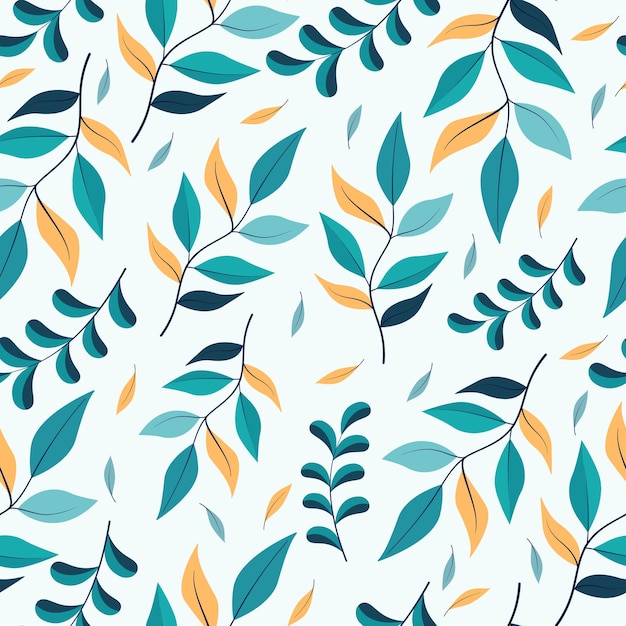 Fall pattern with trendy color seasonal leaves Modern tropical seamless pattern