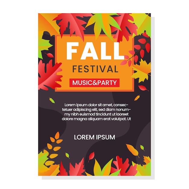 Vector fall poster blank template