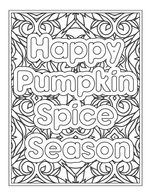 Fall Quotes Coloring Page For Adult Coloring Book