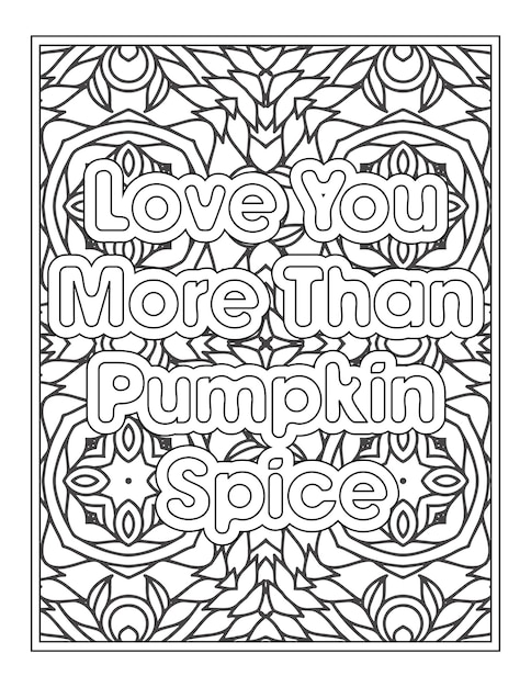 Fall Quotes Coloring Page For Adult Coloring Book