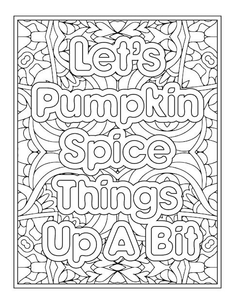 Fall Quotes Coloring Page For Adult Coloring Book