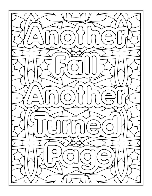 Fall Quotes Coloring Page For Adult Coloring Book