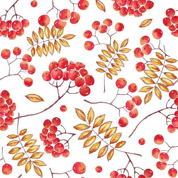 Fall rowan seamless pattern