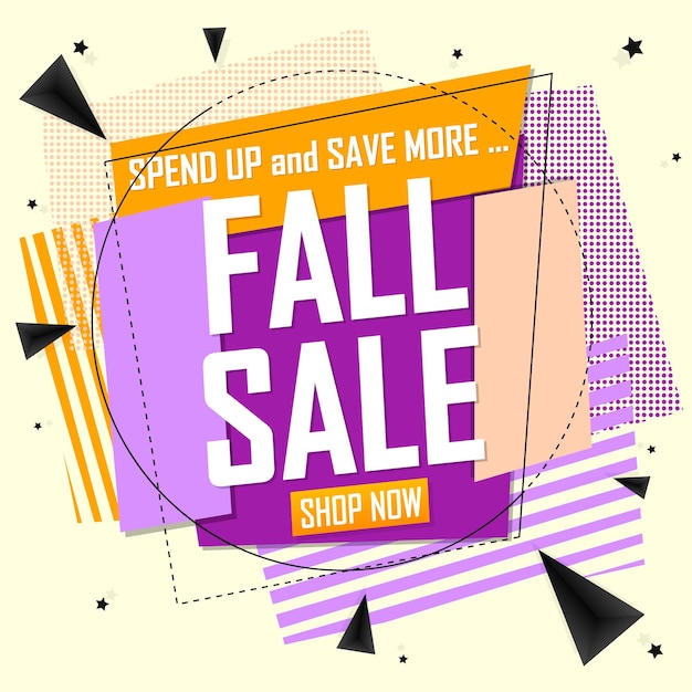 Fall Sale discount poster design template store offer banner