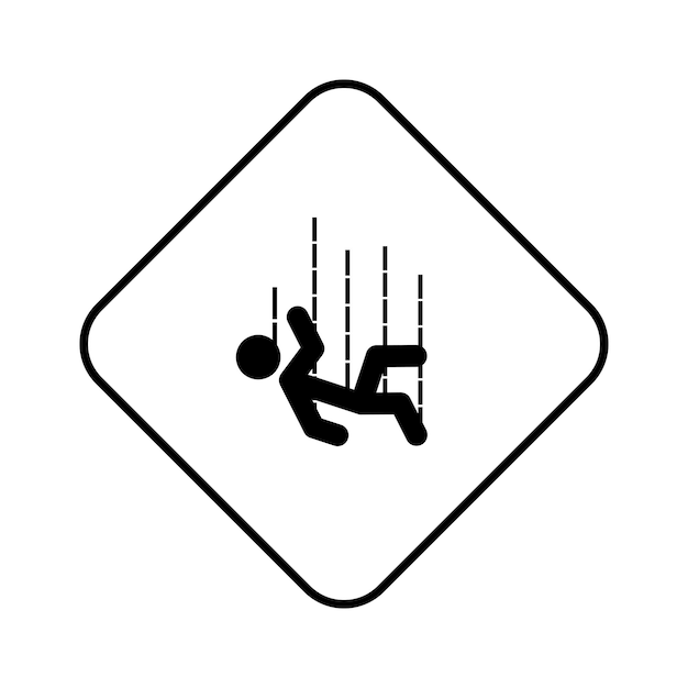 Vector fall warning sign falling warning sign