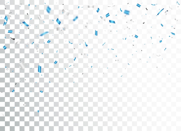 Falling blue confetti celebration design